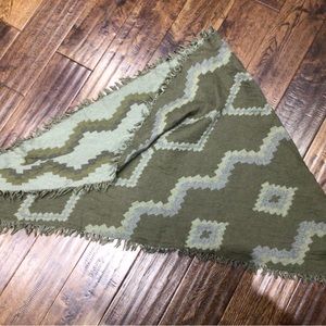 Wilfred Diamond Mosaic Triangle Scarf, olive green/sage combo